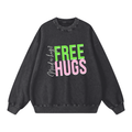 Free Hugs Snow Washed Oversized Sweatshirt