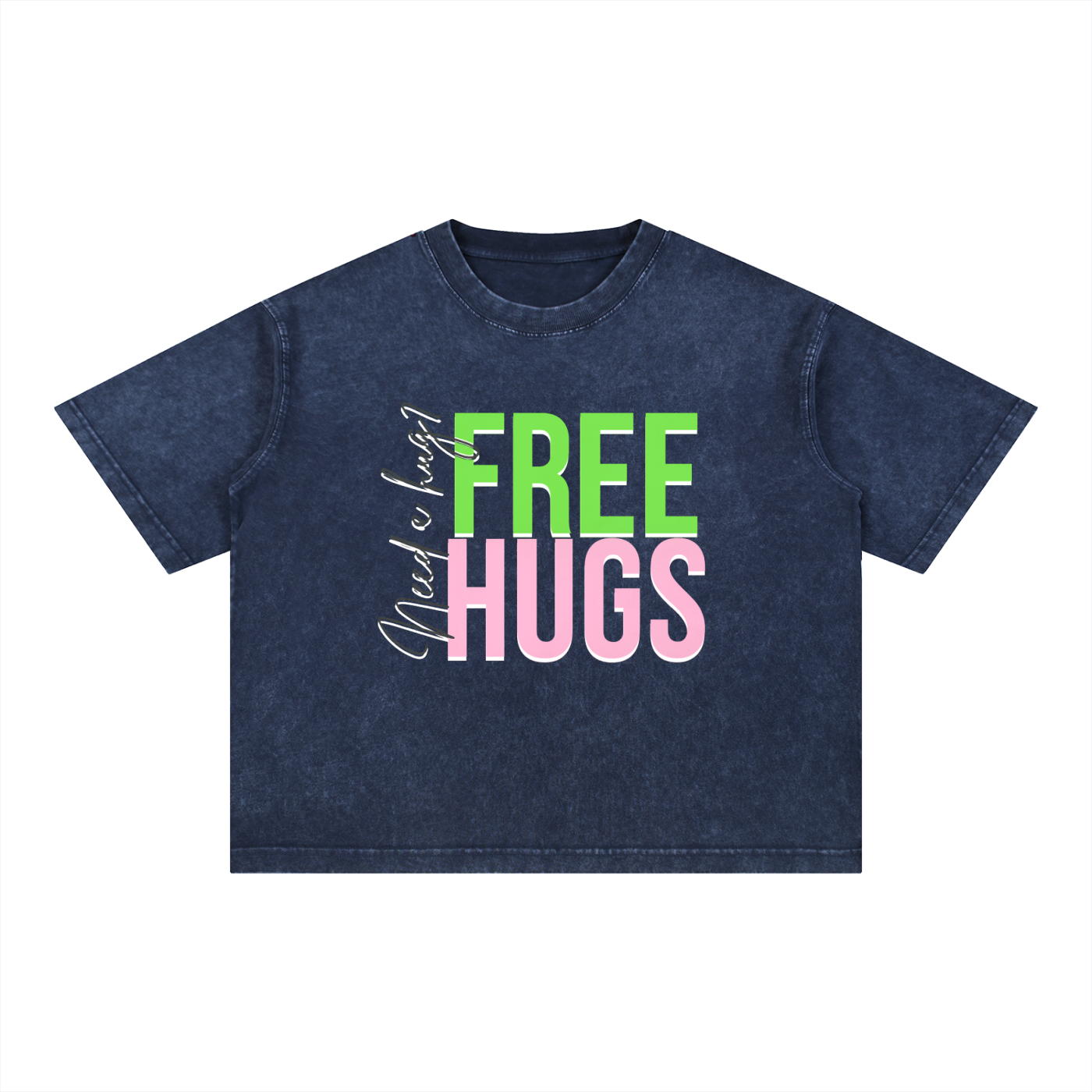 Free Hugs Boxy Mineral Wash Cotton T-shirt