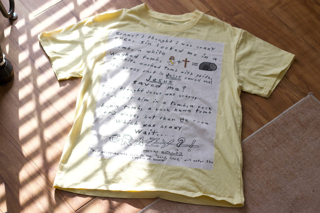 Crazy? I was crazy once Jesus colab Cotton T-shirt