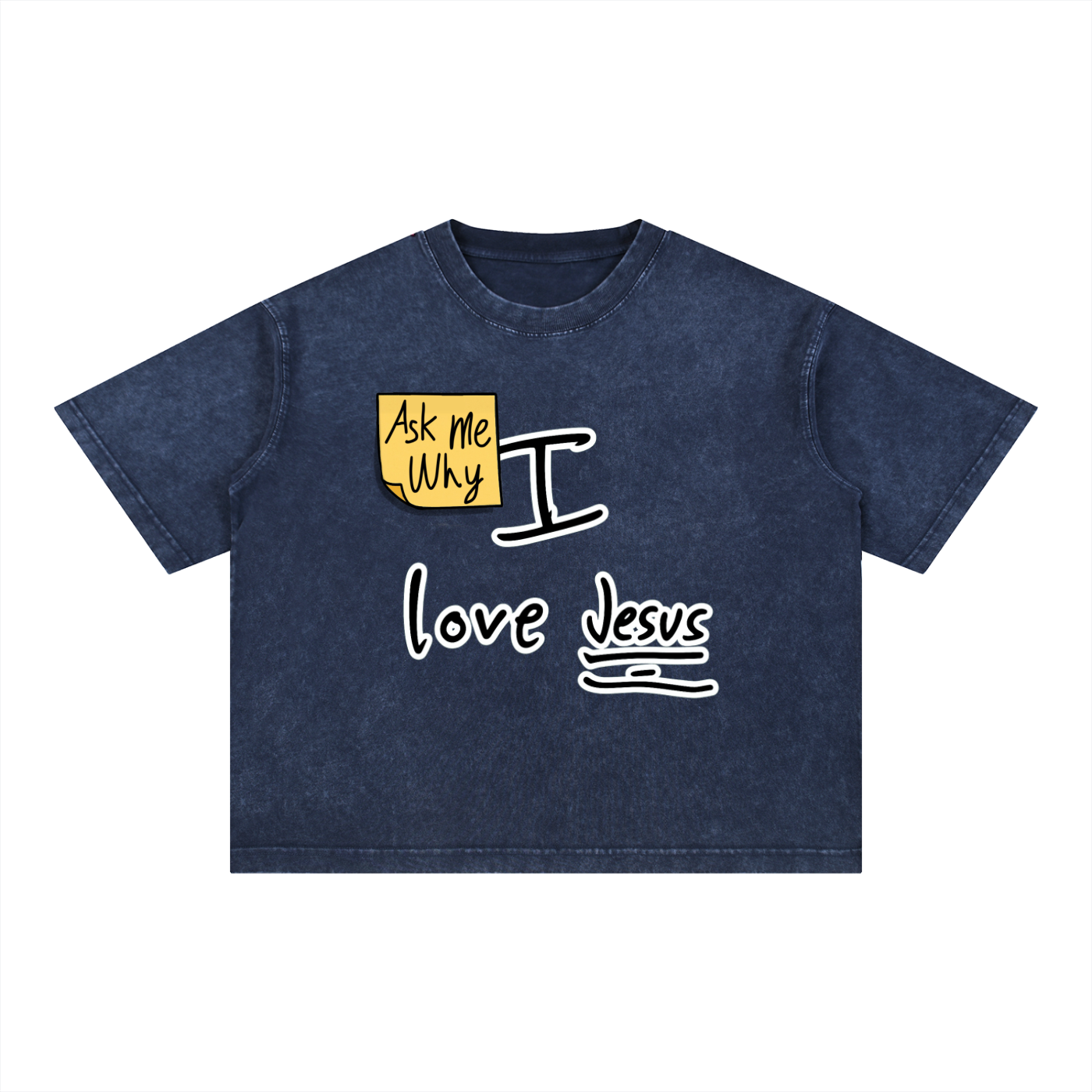 Ask Me Why I Love Jesus Boxy Mineral Wash Cotton T-shirt